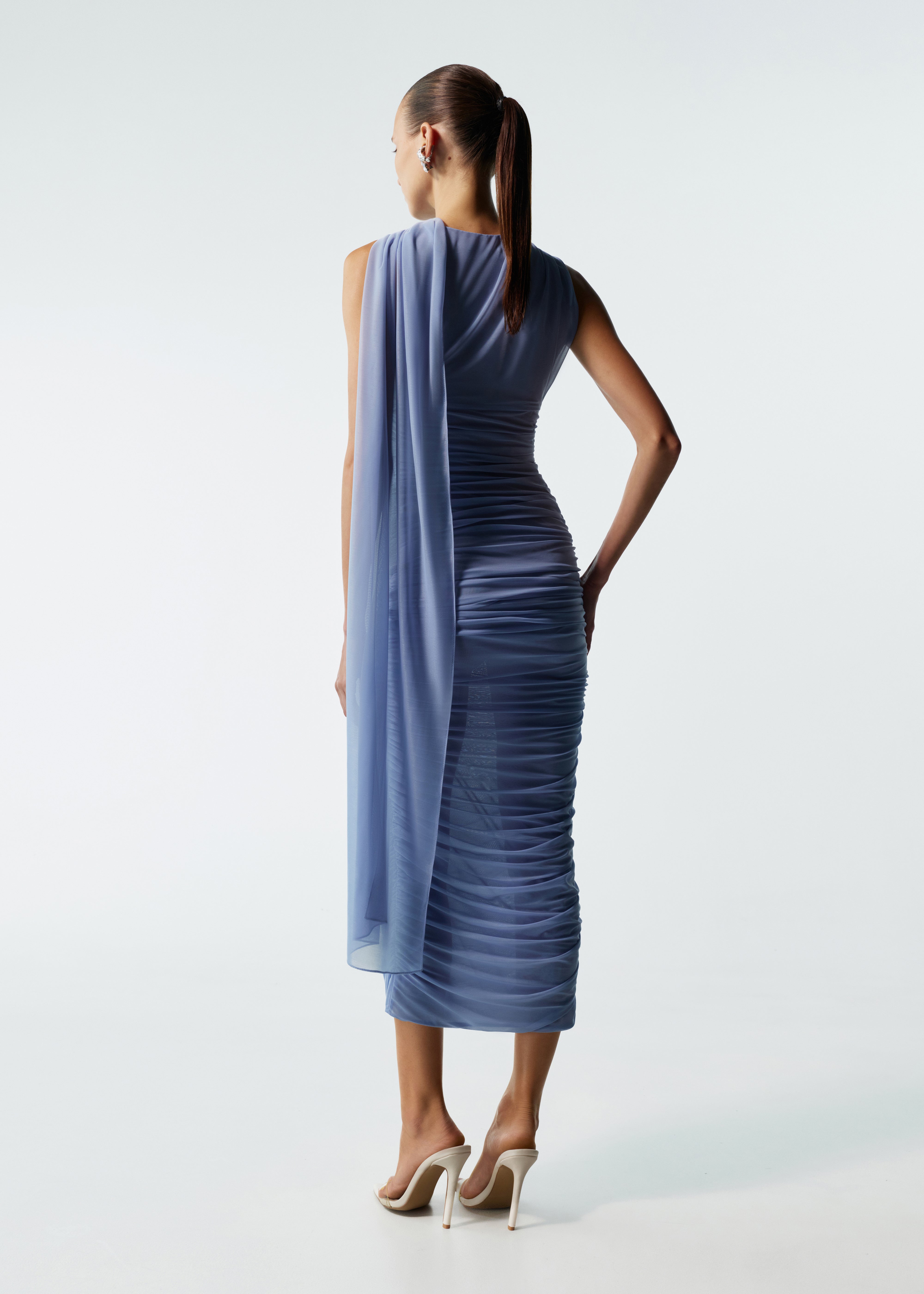 iris pleated dress Veronica de Piante Iris Pleated Crepe Halterneck Maxi Dress - Women - Black Dresses