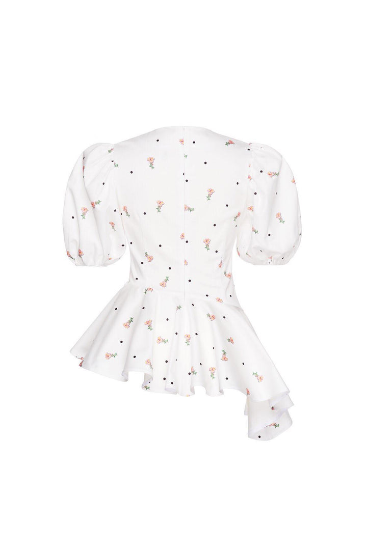 Floral print top with basque