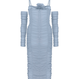 Flower bloom midi dress