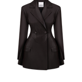 Swan leather jacket-dress