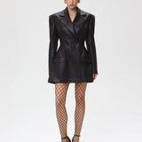 Swan leather jacket-dress