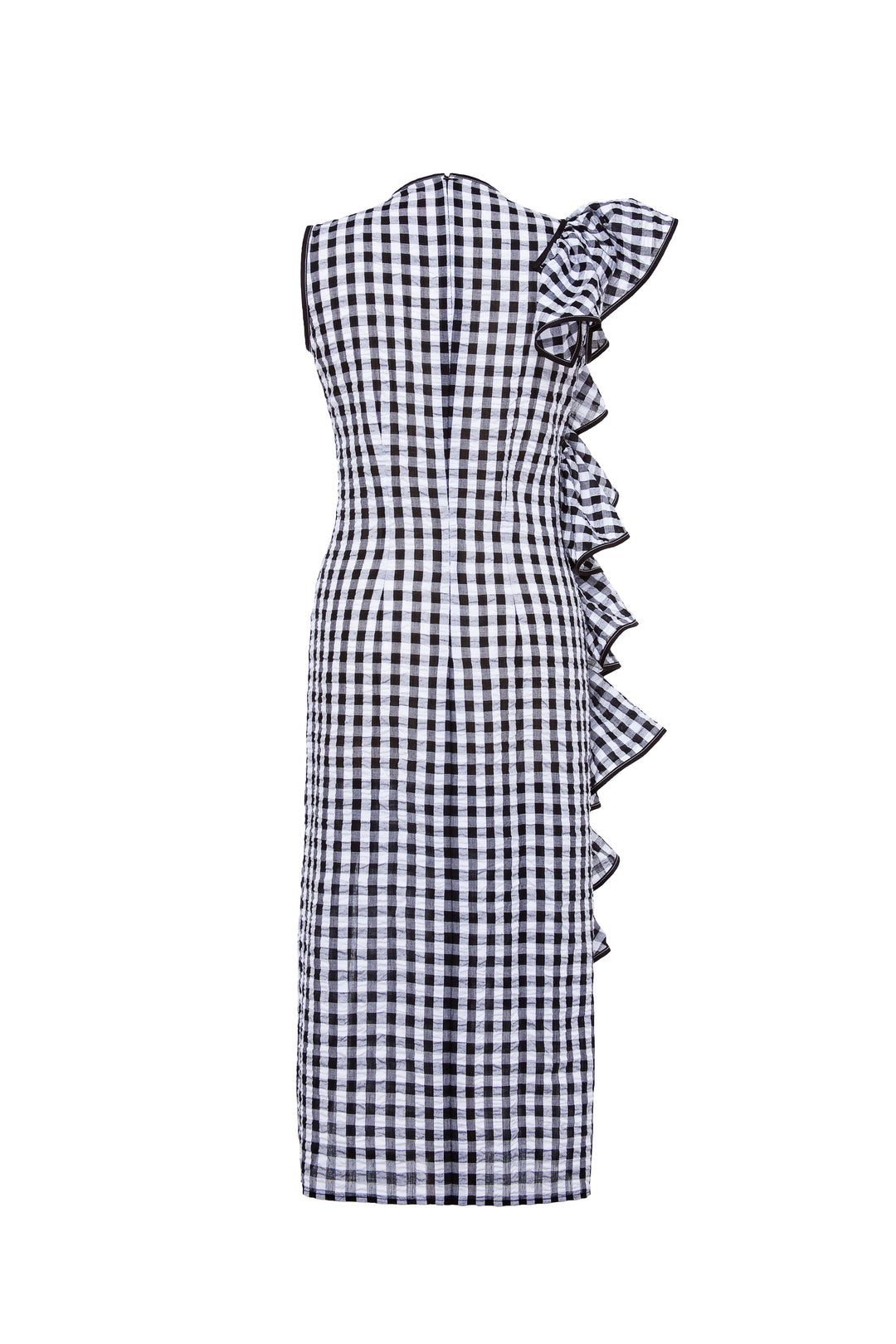 Ruffled asymmetric dress