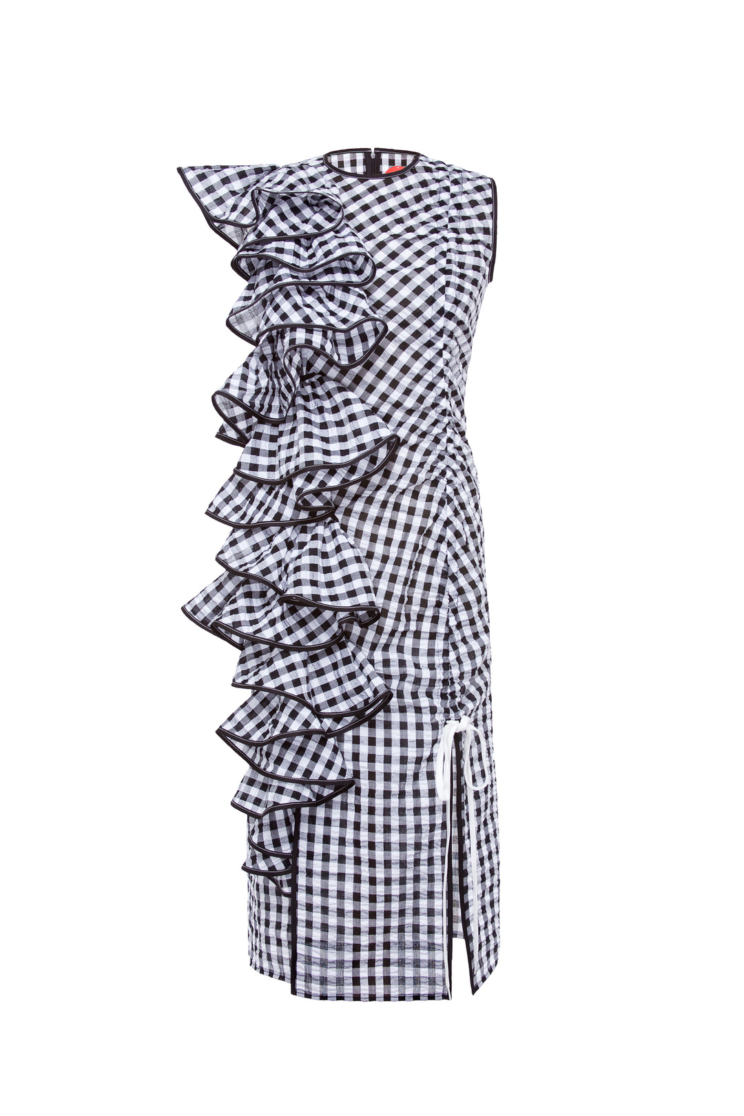 Ruffled asymmetric dress