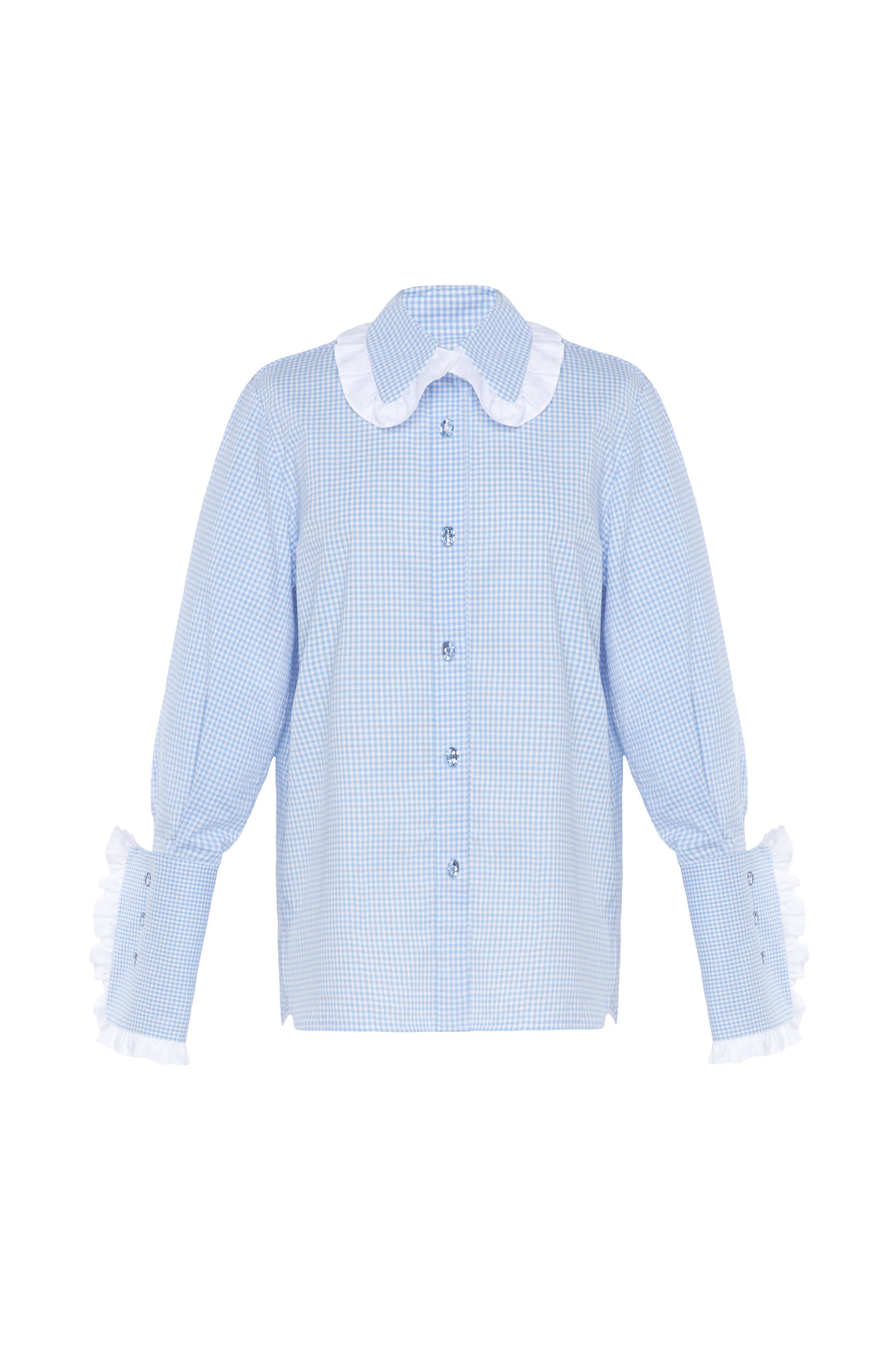 Shirt with ruffled collar