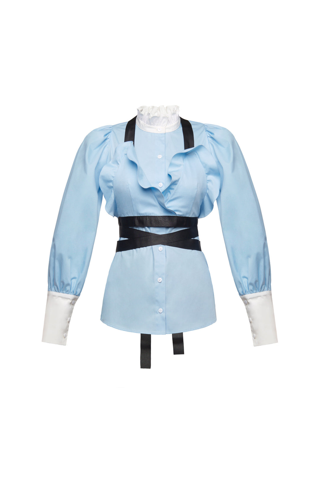 Shirt with ruffled bra