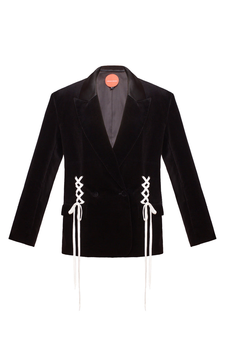 Velvet oversize boyfriend jacket