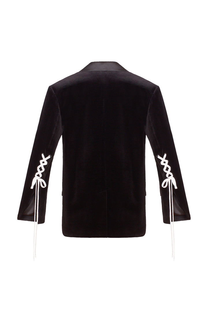 Velvet oversize boyfriend jacket