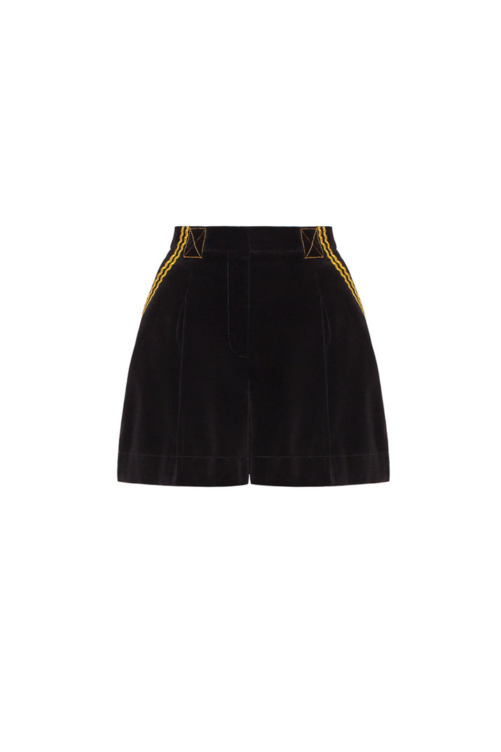 Velvet high waist shorts