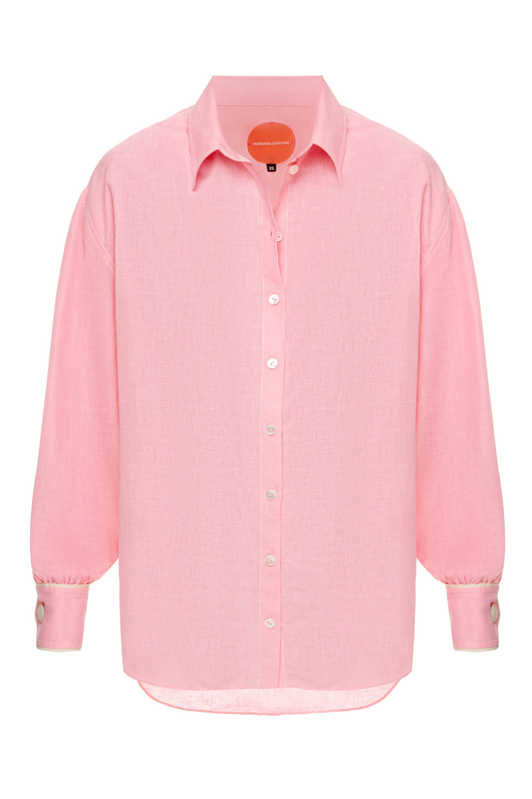 Linen baby pink shirt