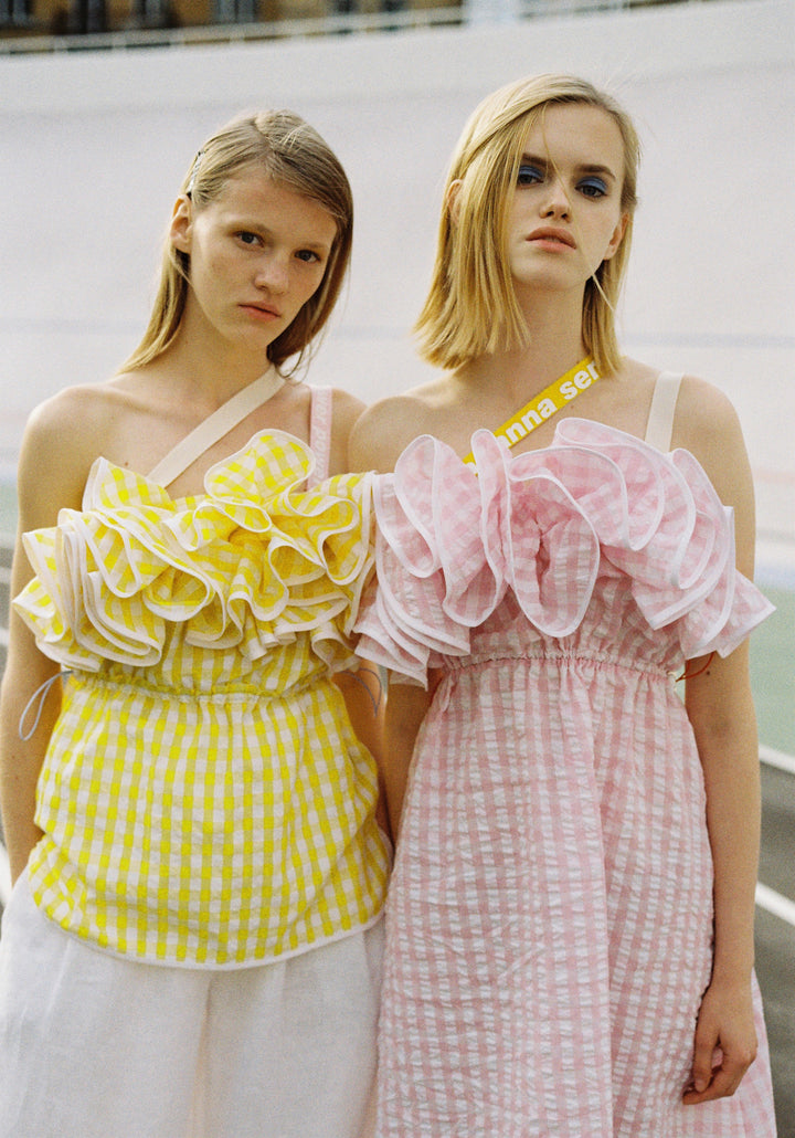 Top with ruffled basque