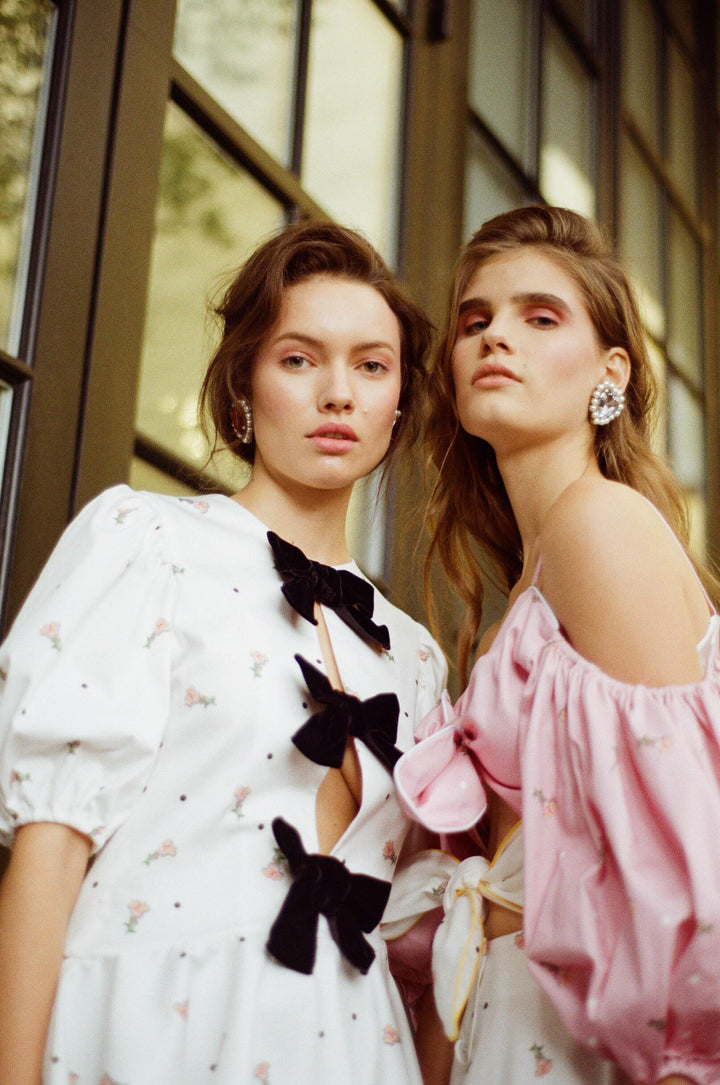 Floral print top with basque