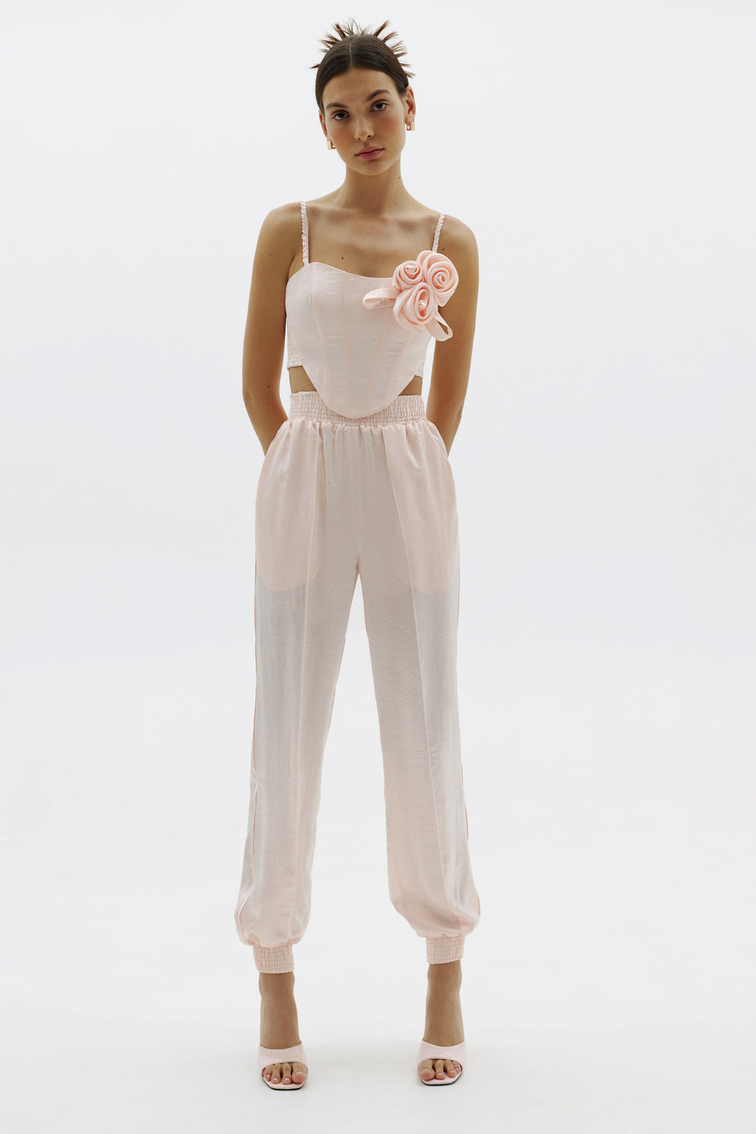 Peachy cropped corset top