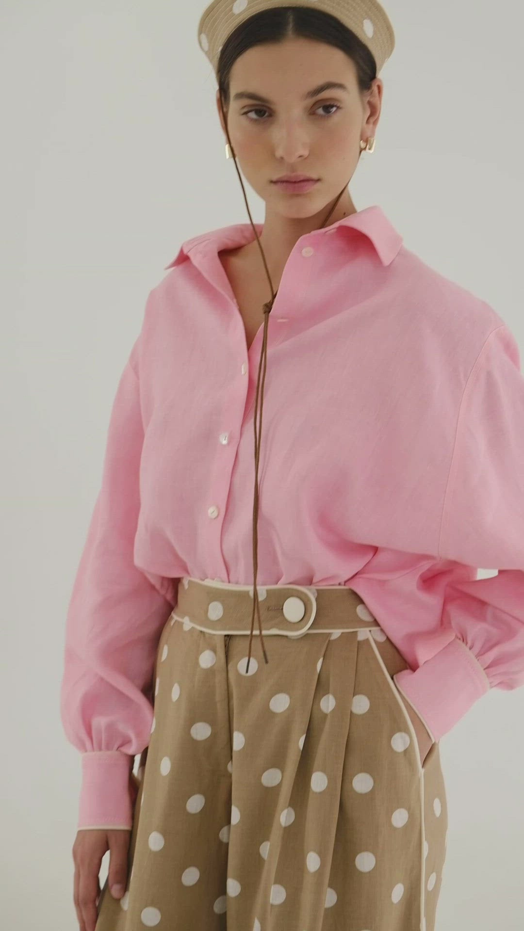 Linen baby pink shirt