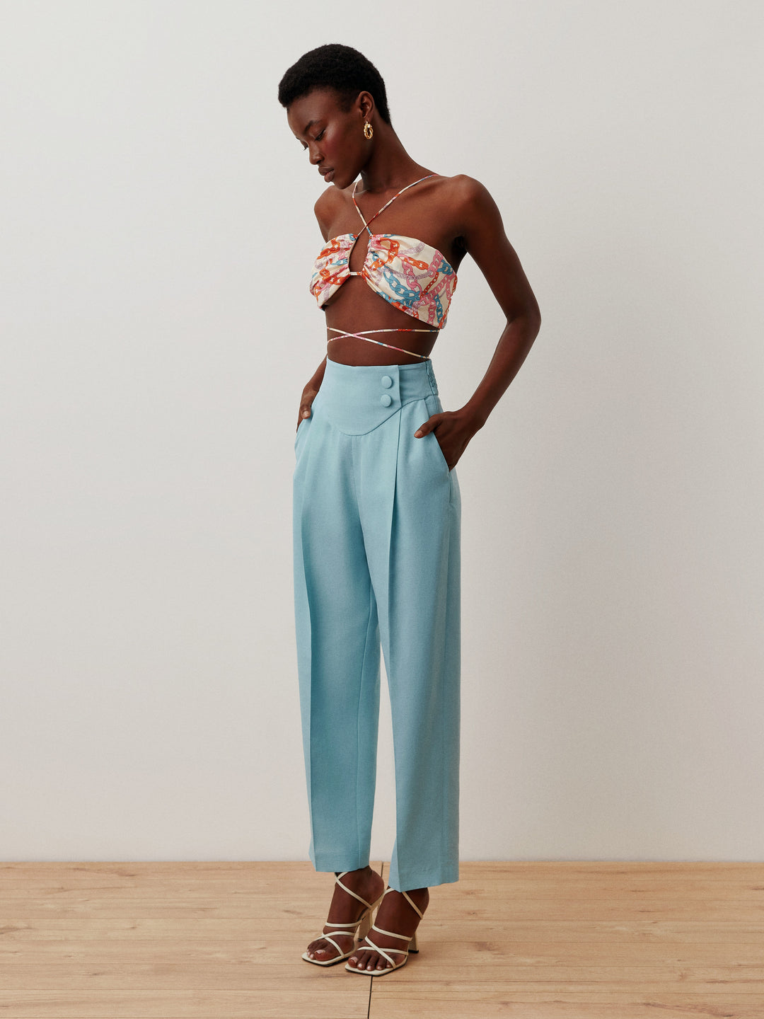 Turquoise banana pants