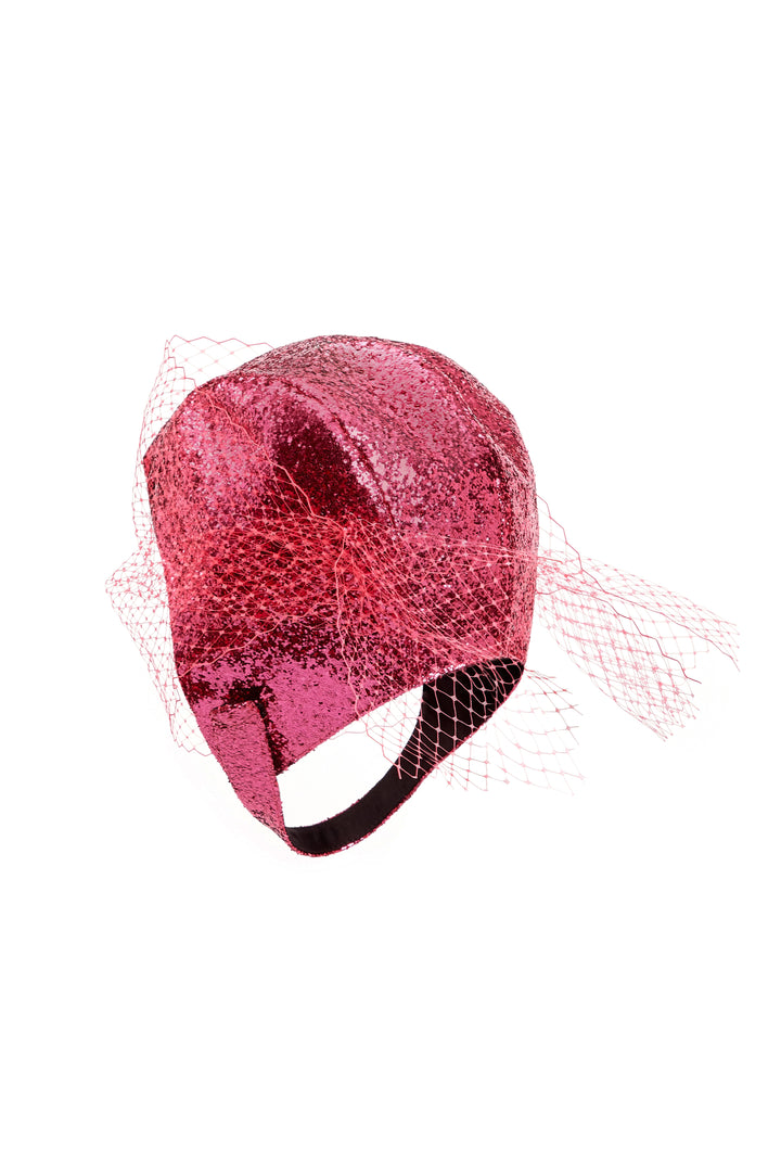 Fuchsia glitter capor hat