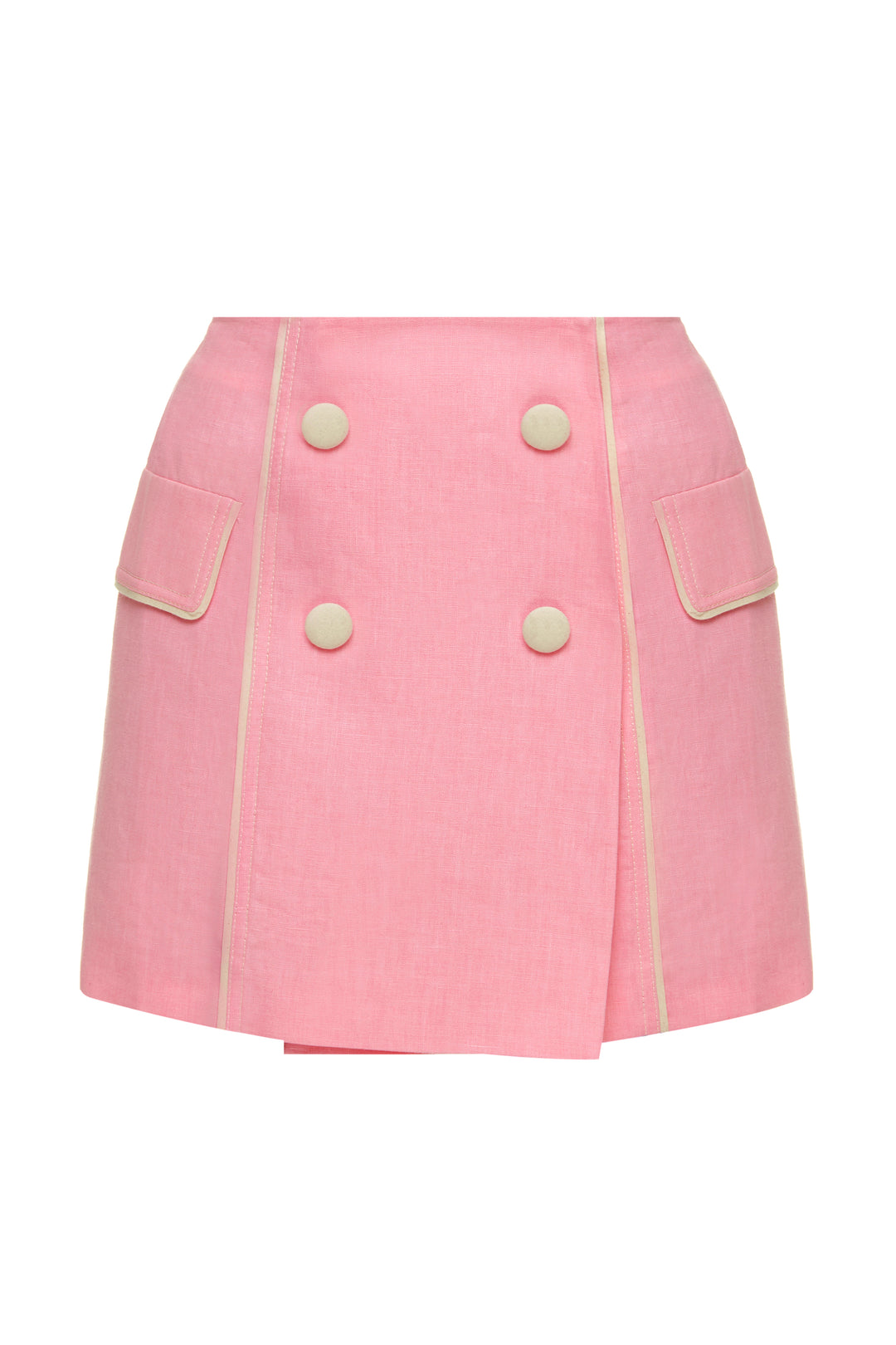 Baby pink linen skirt