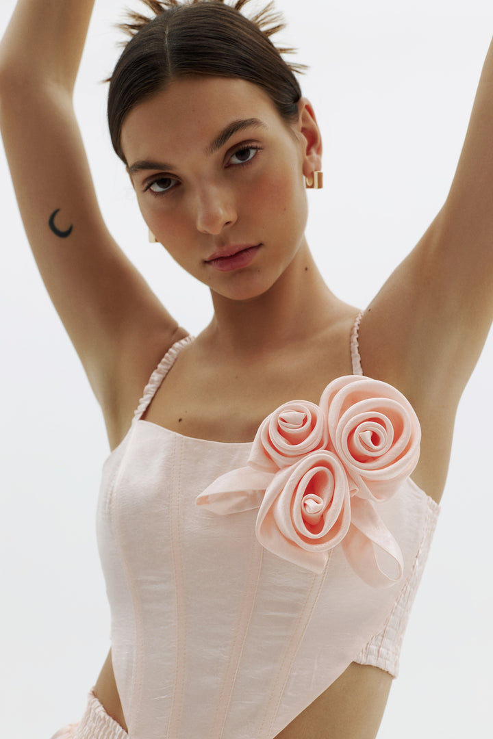 Peachy cropped corset top