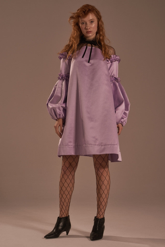Net shoulder dress