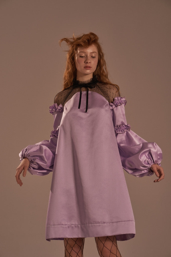 Net shoulder dress