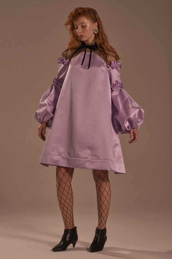 Net shoulder dress