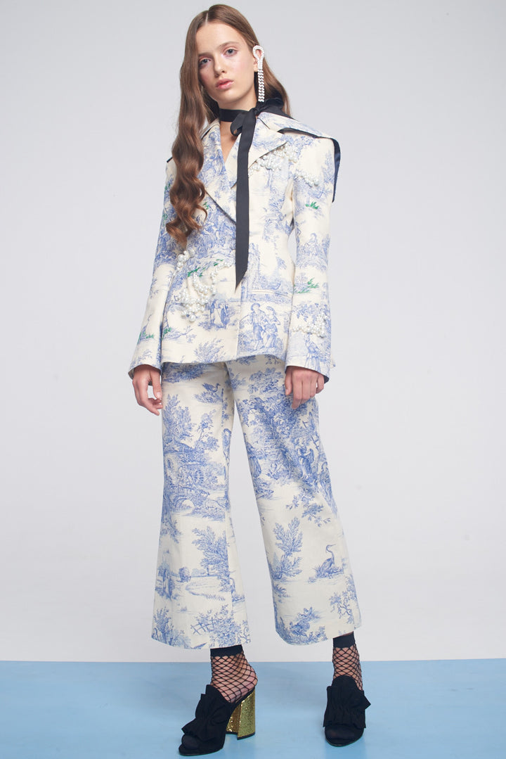 French print pants