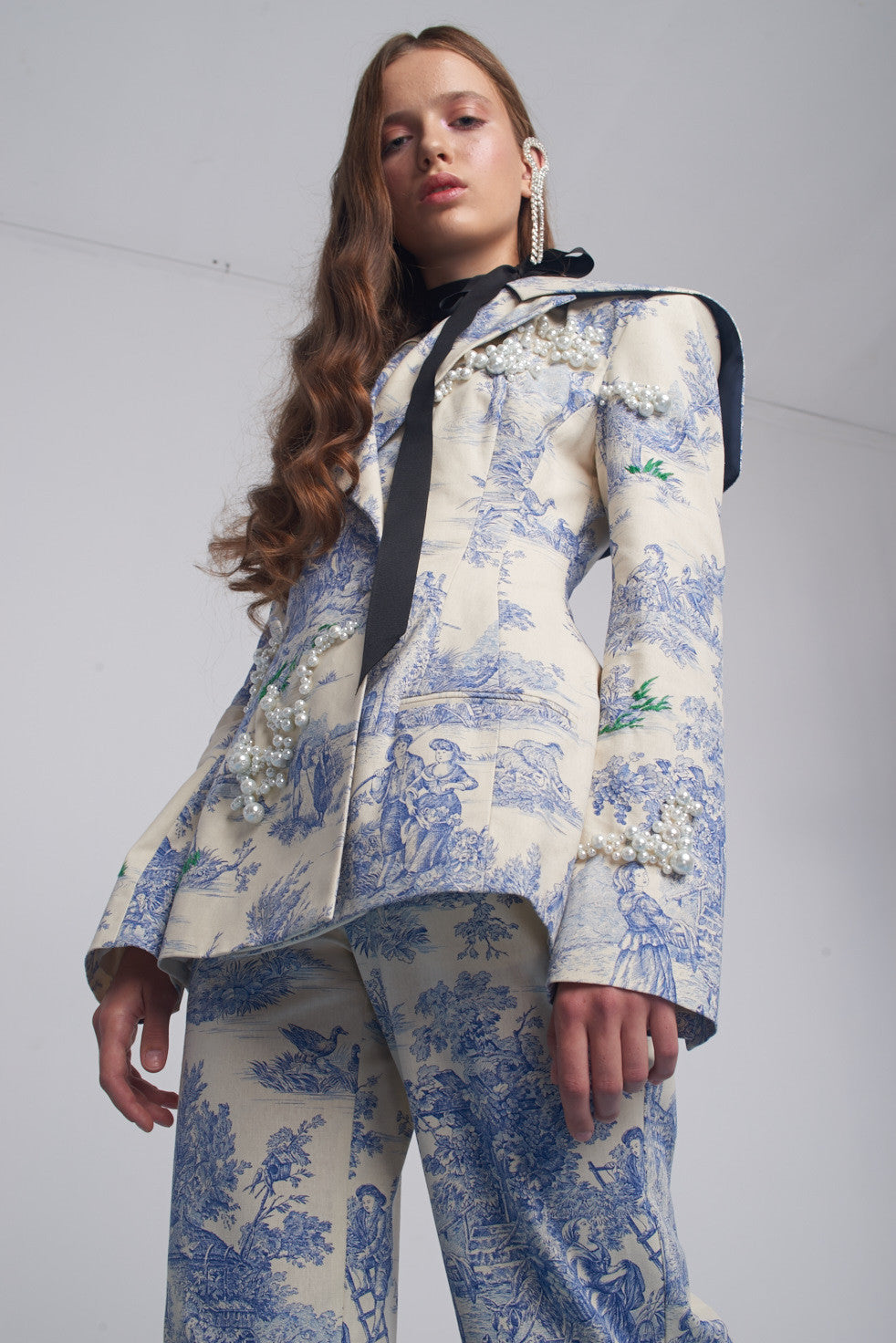 French print pants