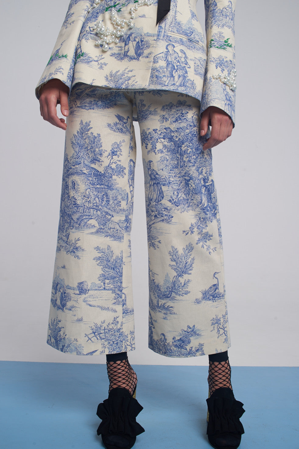 French print pants