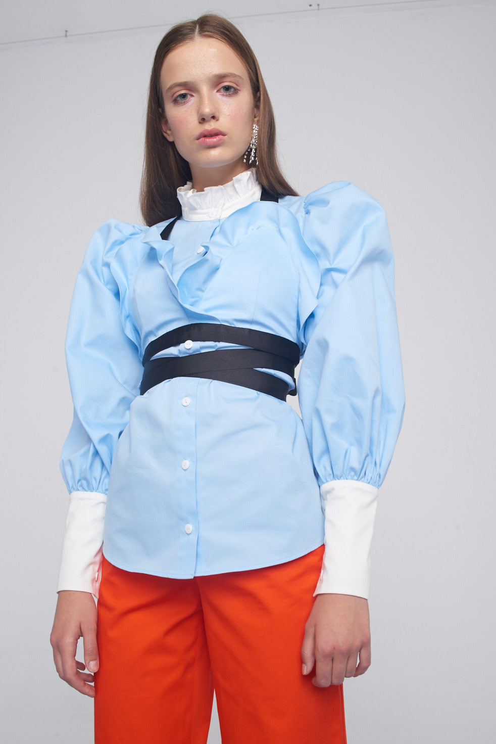 Shirt with ruffled bra