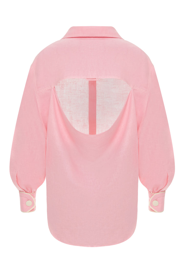 Linen baby pink shirt