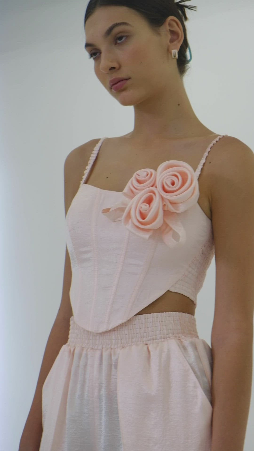Peachy cropped corset top