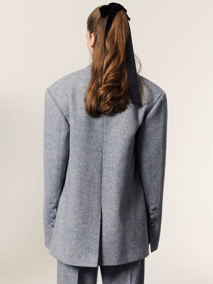 Wool-blend oversized jacket